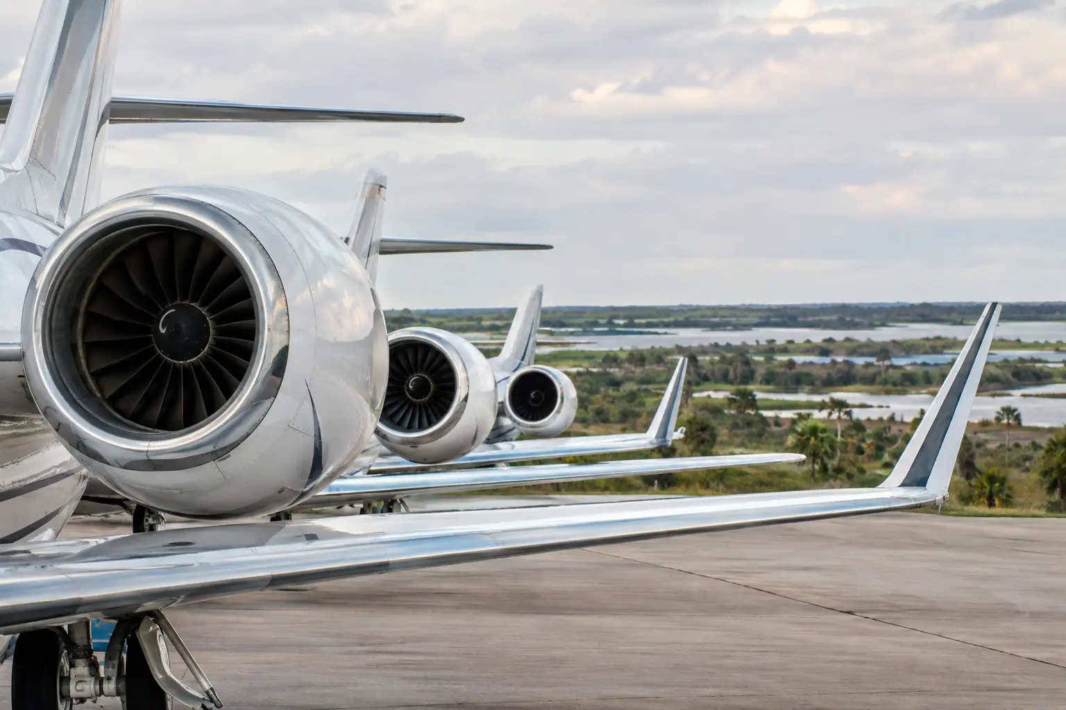 Business jets on the ramp