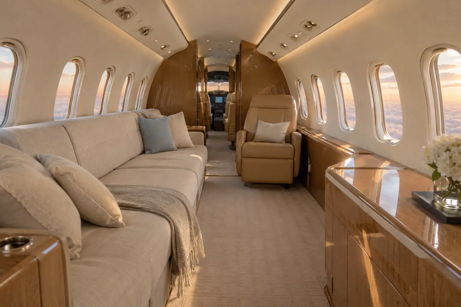 Heavy jet cabin interior