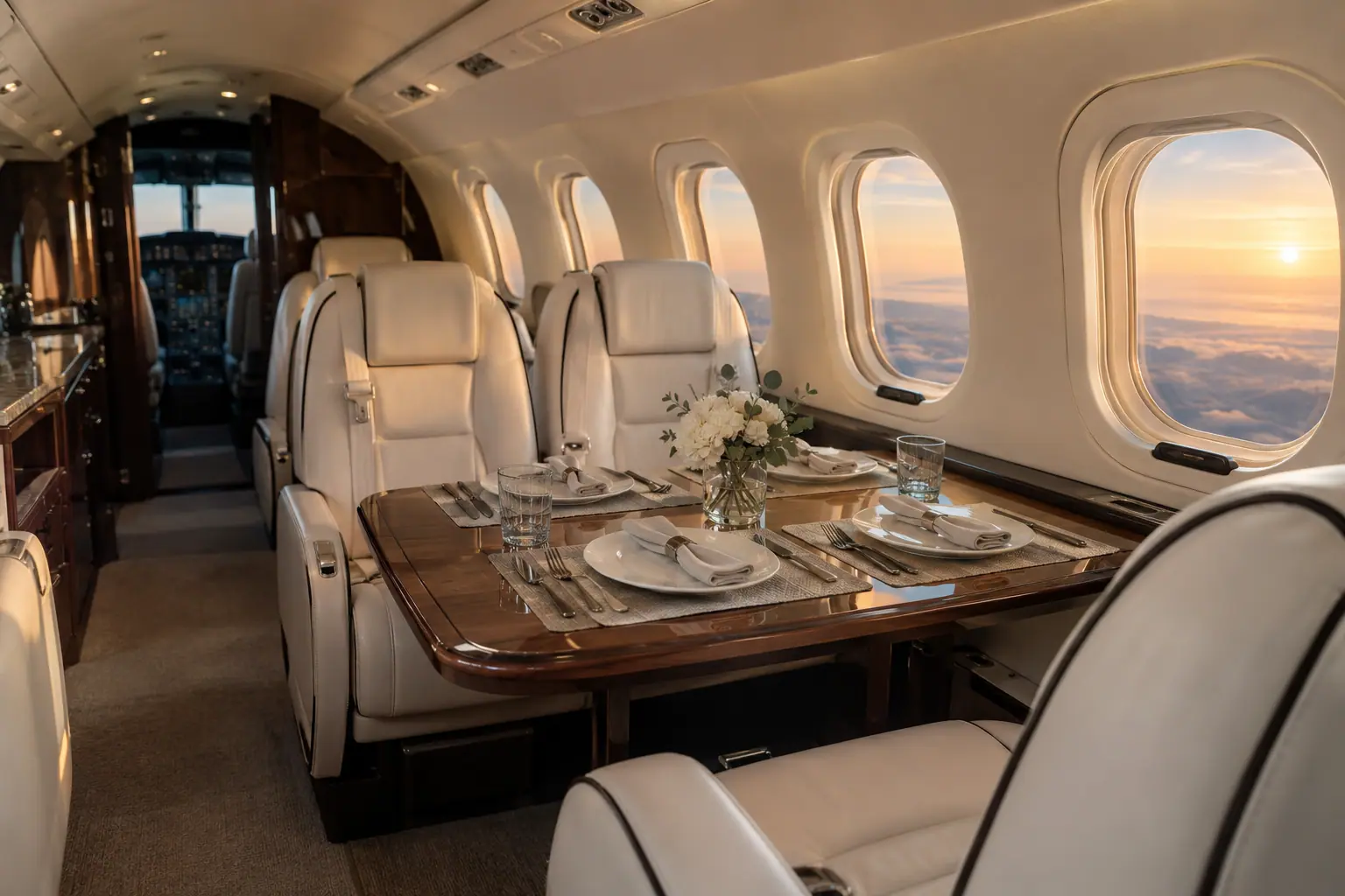 Turboprop cabin interior