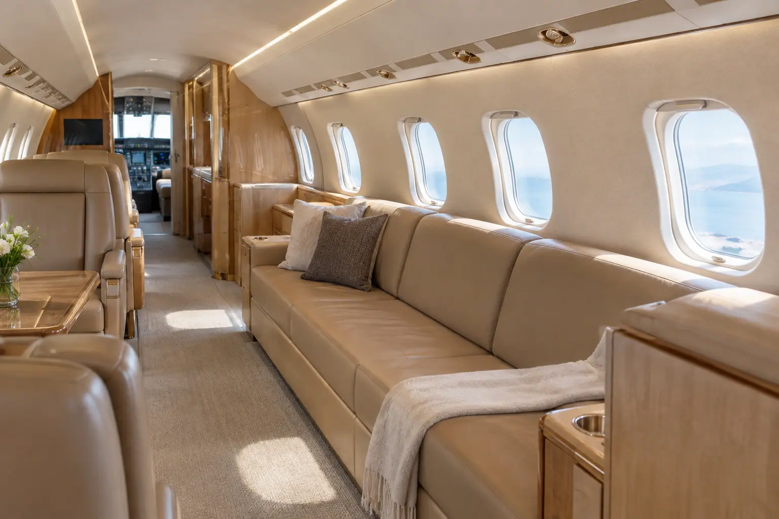 Private jet cabin